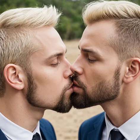 make two men kissing,