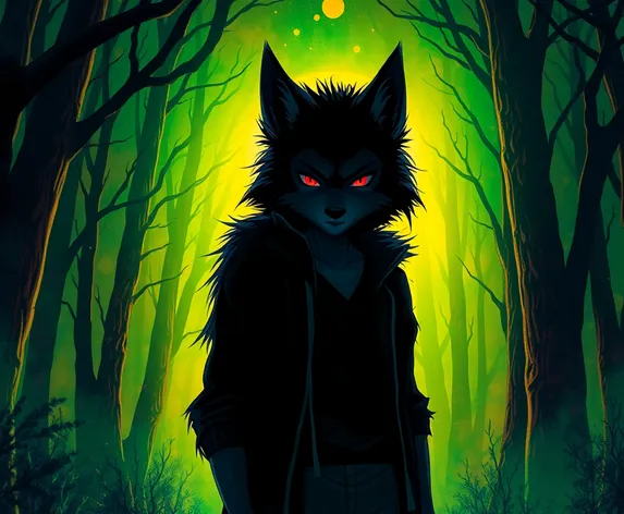 anime wolf boy dark