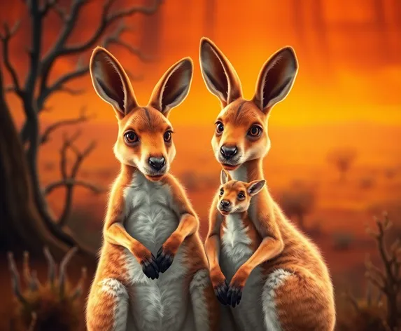 kangaroo and a joey