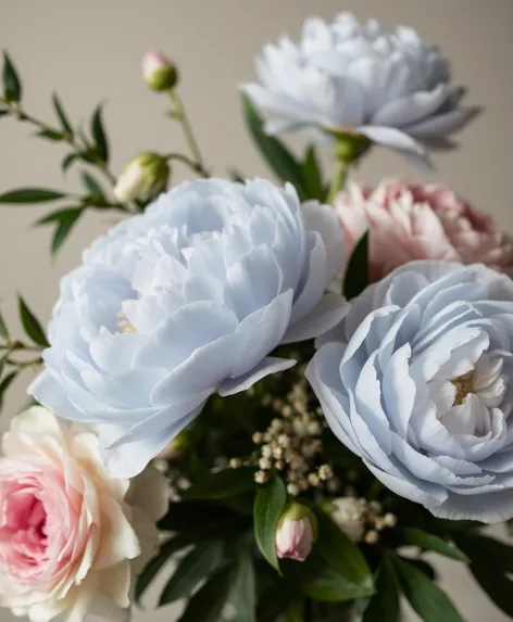 blue peonies