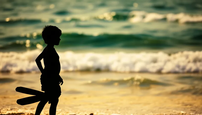 boy wearing flippers silhouette