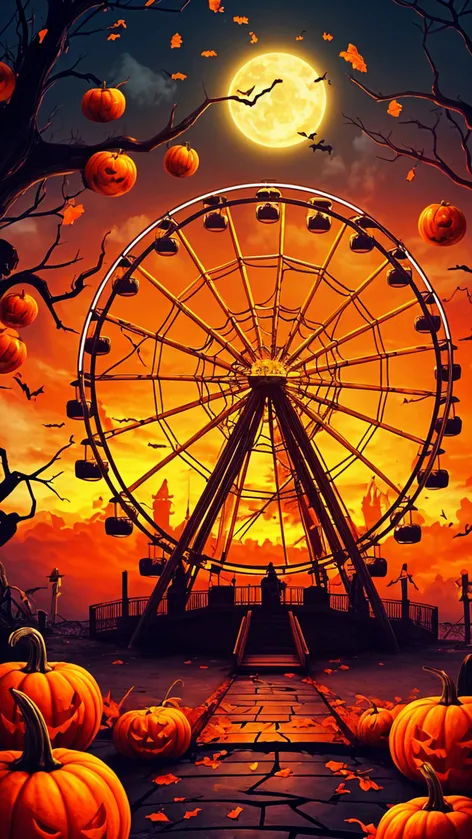 Halloween, Ferris Wheel, Cute,