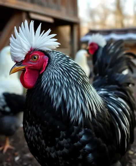 white crested black polish