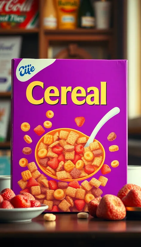 purple cereal box