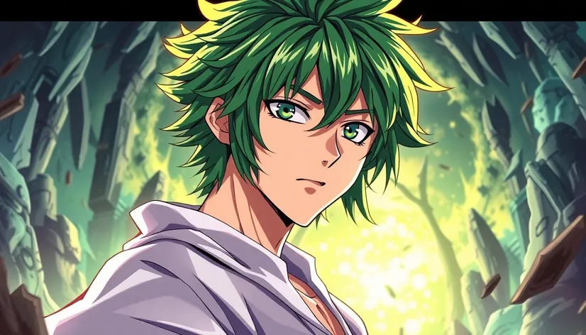 green haired anime character