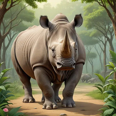 cartoon rhino