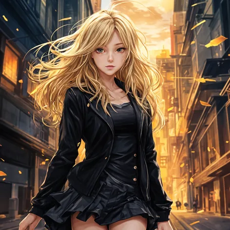 A blond anime girl