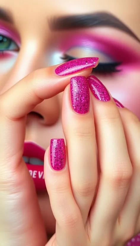 pink glitter nail polish