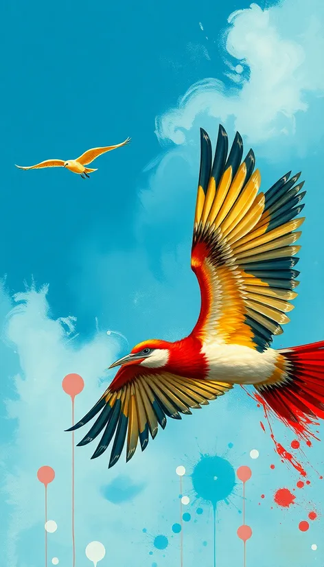 flying birds painting