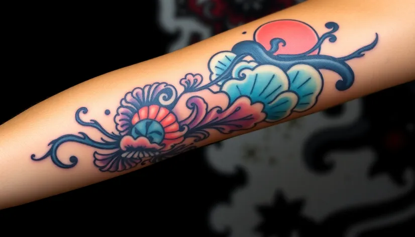 sky sleeve tattoo