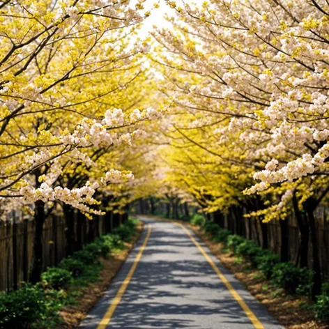 yellow spring road japan