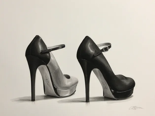 high heel drawing