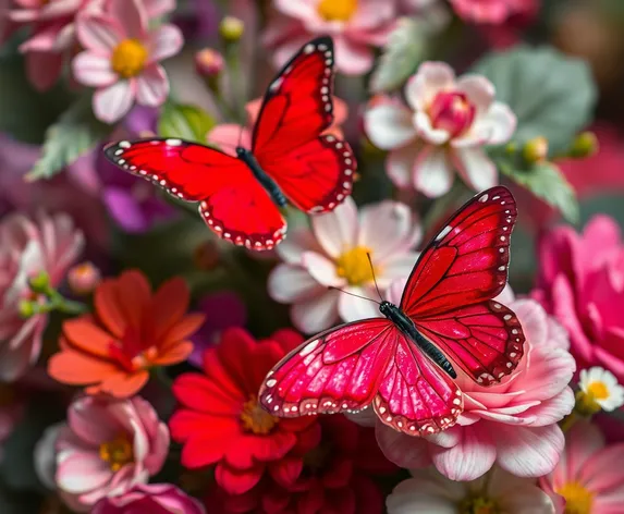 red butterflies