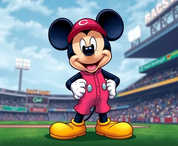 mickey mouse playing baseball