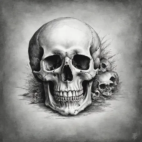 skull hand drawing