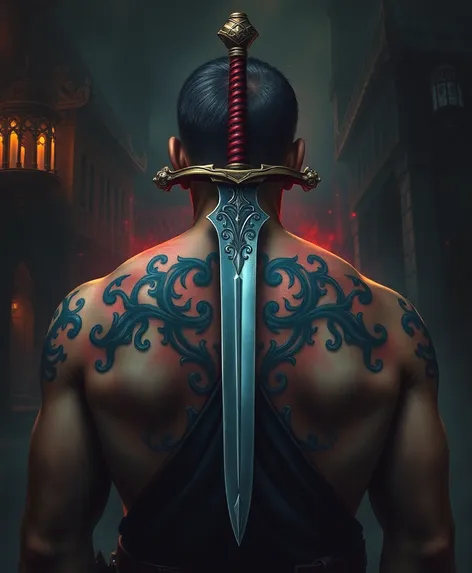 sword on back tattoo