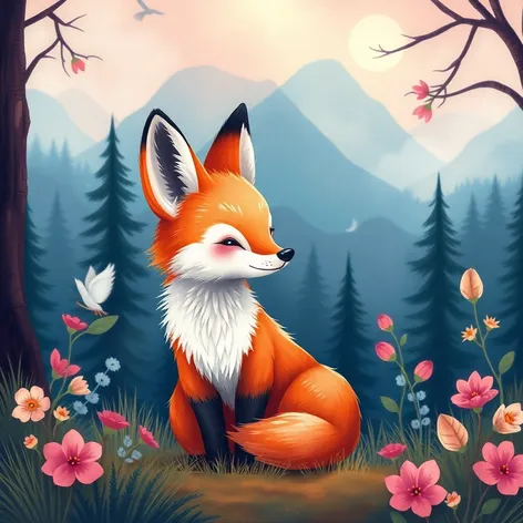 cute fox drawings