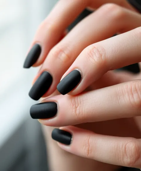 matte black nails