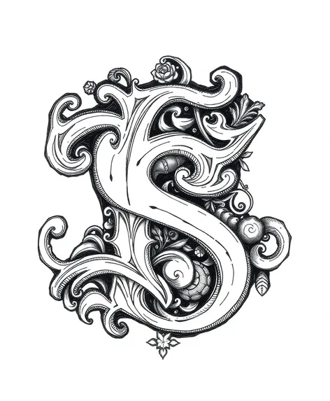 drawing of letter s