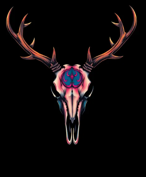 buck skull tattoo