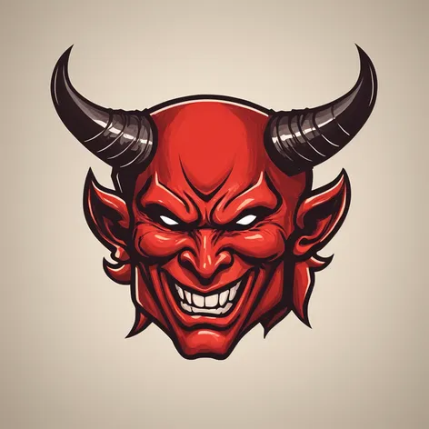 Red devil face logo