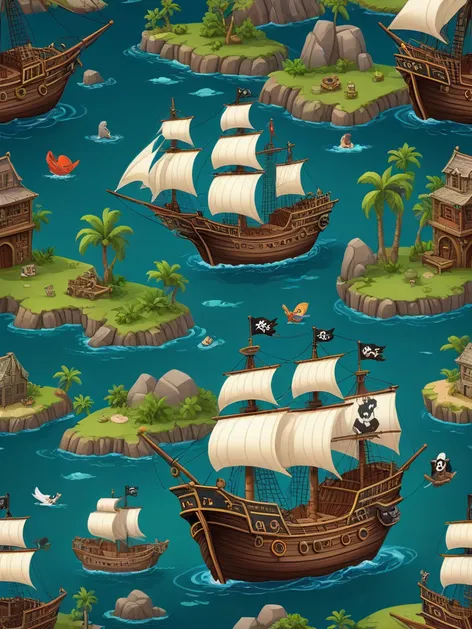 cartoon pirate ship