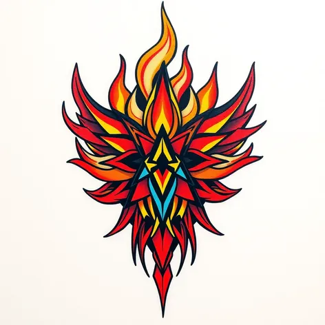 awesome fire geometric tattoos