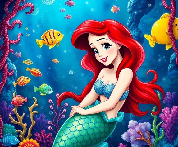 little mermaid coloring page