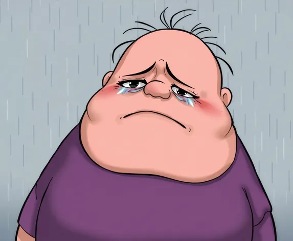 sad fat man