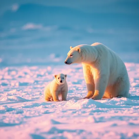 polar bear and cub