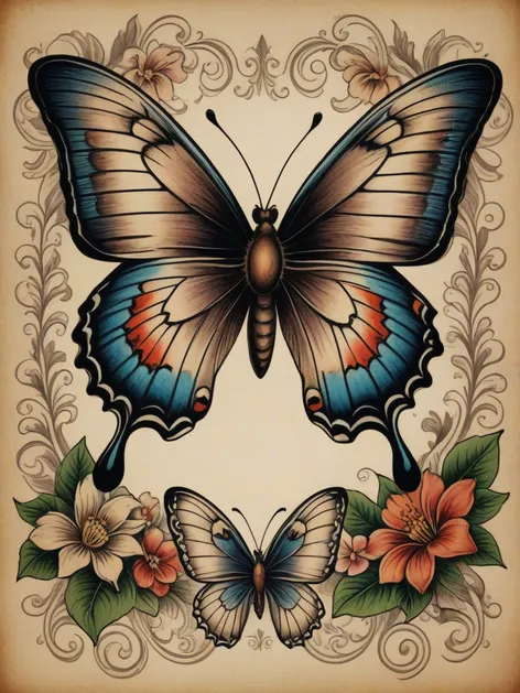 traditional butterfly tattoo