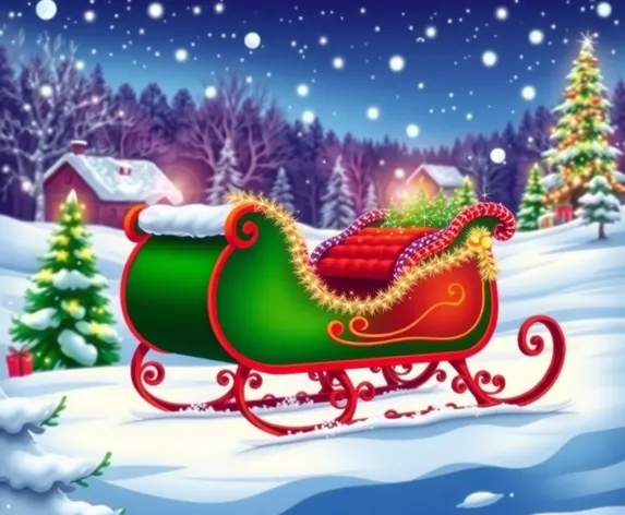 santa sleigh clipart