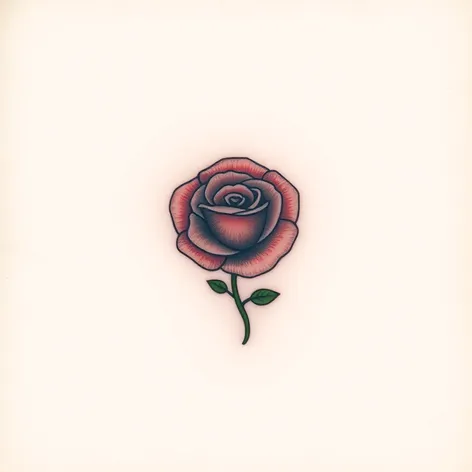 small faded rose tattoo