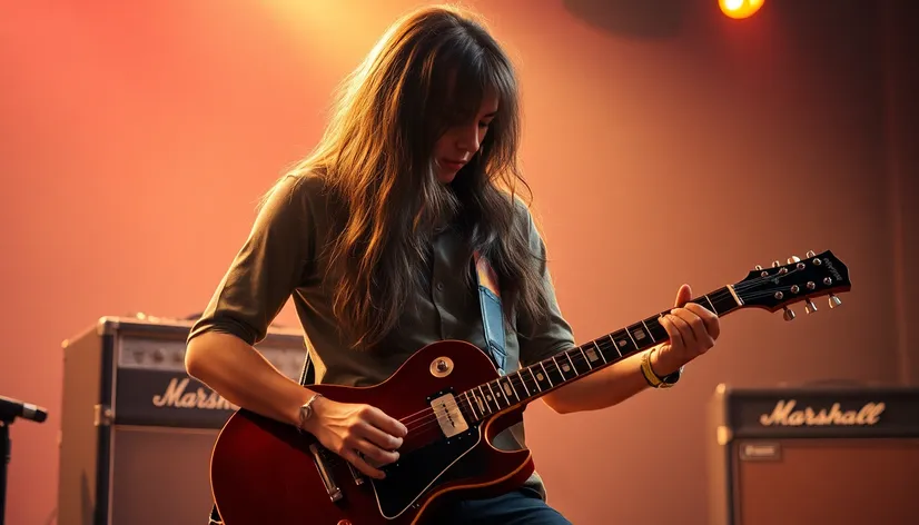 long hair guitar player