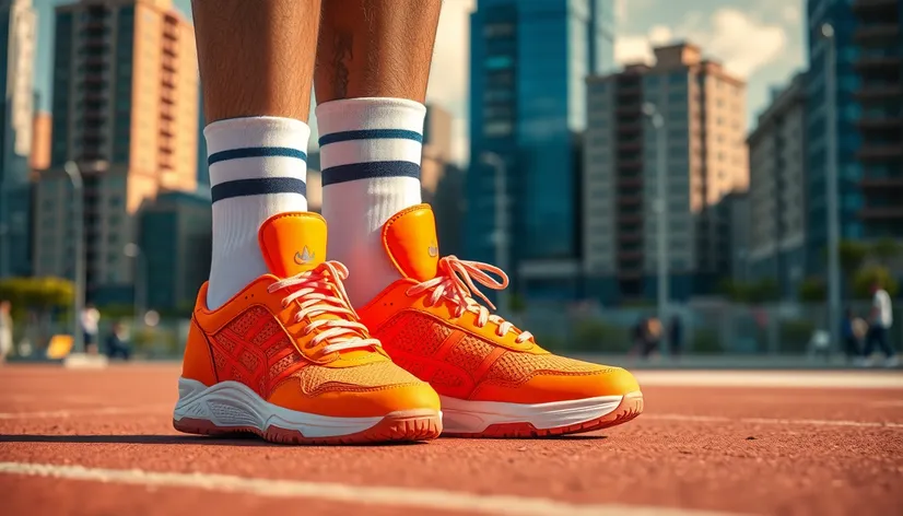 orange tennis shoes