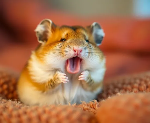 hamster yawning