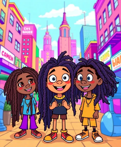 cartoon characters with dreads