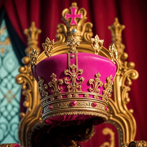 pink kings crown on