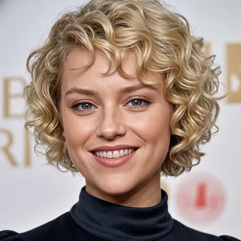 Short blond with curls