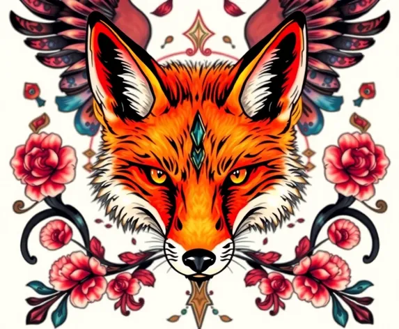 fox head tattoo designs