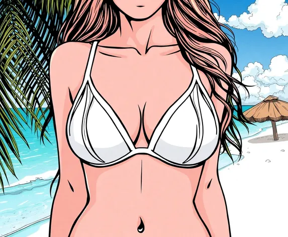 line art bikini top