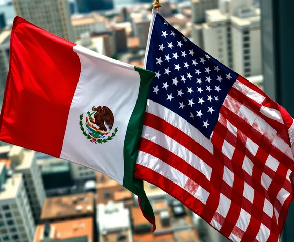 mexican and american flag