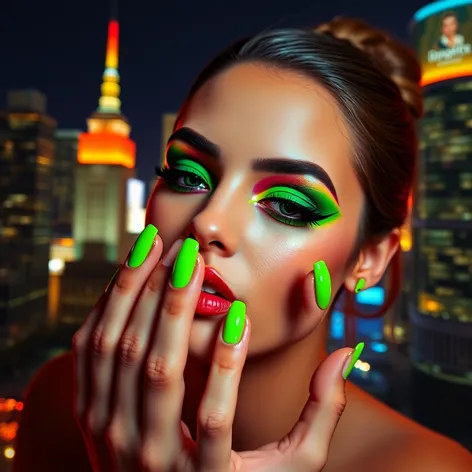 neon green nails