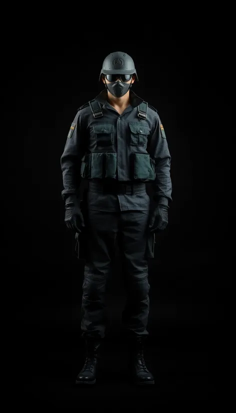 black combat uniform