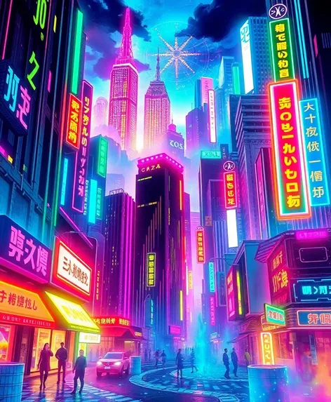 neon art style