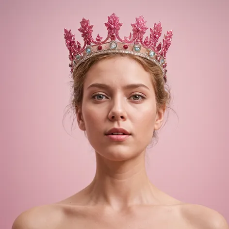 huge pink detailed crown