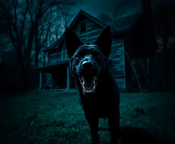 scary black dog