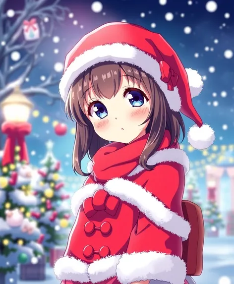 cute christmas anime girl