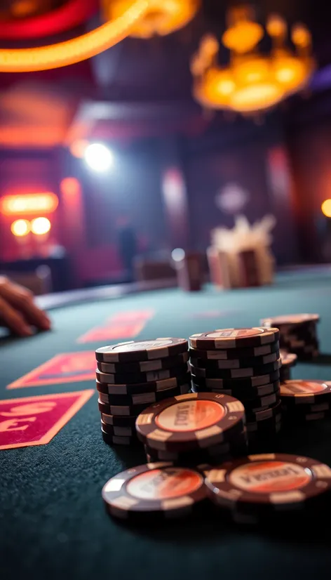 chips on poker table