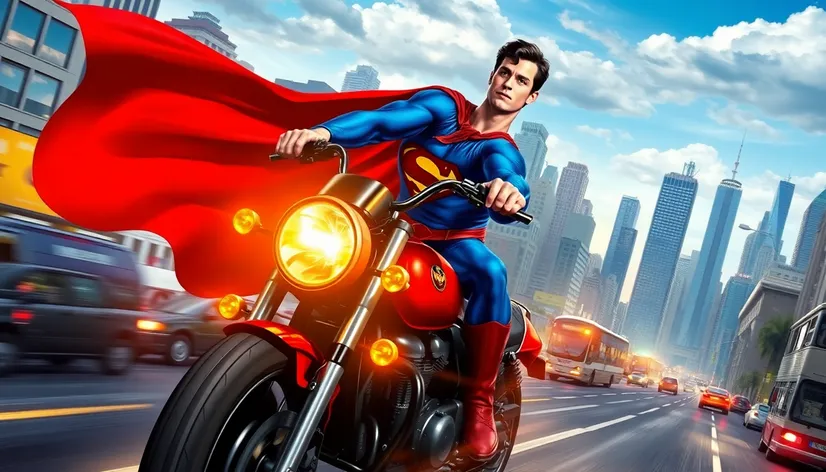 superman on motorcycle